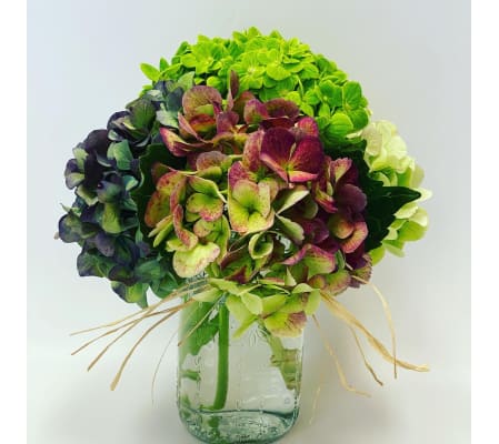 Antique Hydrangea in Mason Jar