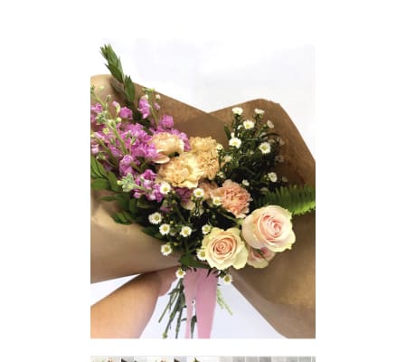 Seasonal Pink Hand-tied Bouquet