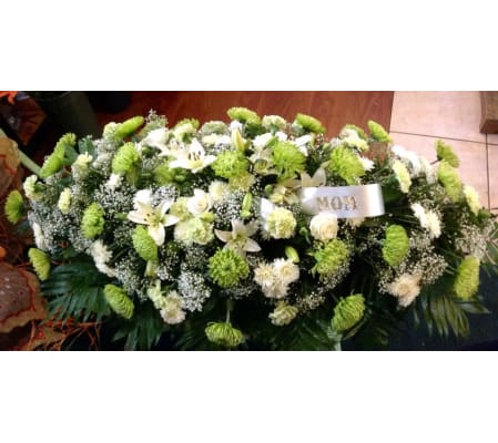 Lovely green casket spray