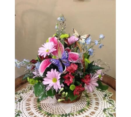 Pink butterfly garden