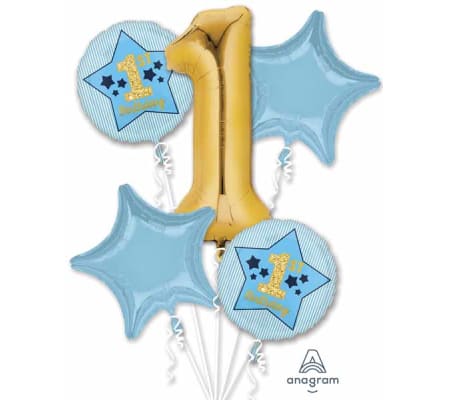 Boy 1st Birthday Super Fun Foil Balloon Bouquet