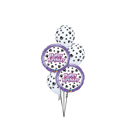 Birthday Paw Prints Classic Balloon Bouquet