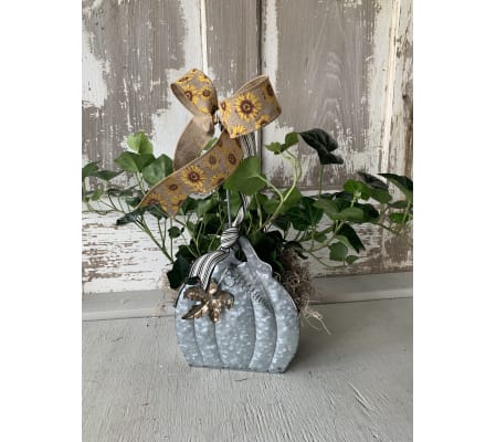 Small Galvanized Pumpkin