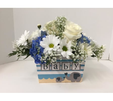 For the new Mom - Baby Boy Arrangement