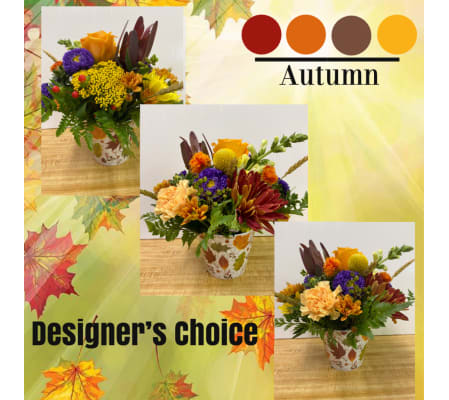 Autumn Arrangement in Decorative Container