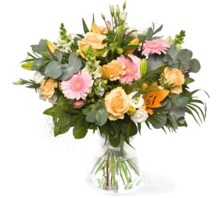 Pinky Peachy Pastels Euro Handtied Bouquet