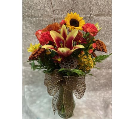 Colors of Fall Vase Arrangement