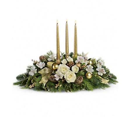 Teleflora's Royal Golden Christmas Centerpiece