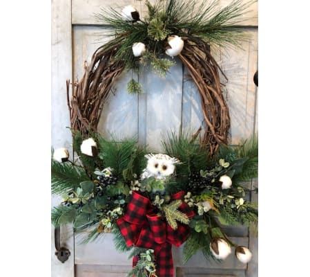 Oval Owl Silk Wreath