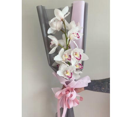 Mono Bouquet with  white Orchids