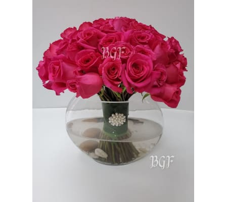 Pink Glamour Half Moon Roses