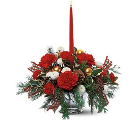 Single Red Taper Centerpiece