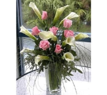 Roses and Calla Lilies Arrangement
