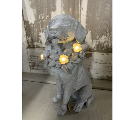 Lighted Collar Dog Statue