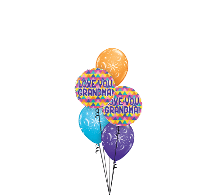 Love You Grandma Triangle Classic Balloon Bouquet