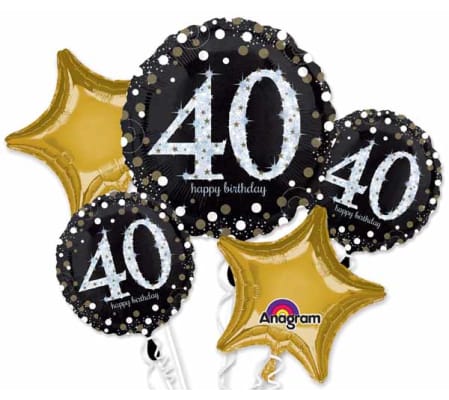 Sparkling 40 Super Fun Foil Balloon Bouquet