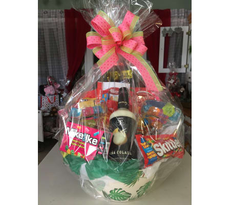 Pina Colada Mix and Candy Basket