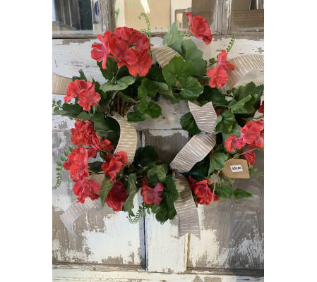Pink Geranium Wreath