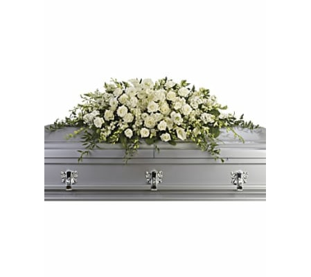 White Tranquility Casket Spray