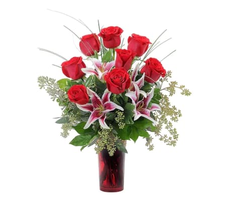 Roses and Lilies Vased