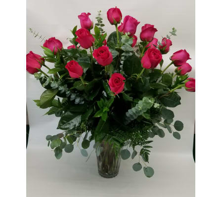 24 Red Long Stem Roses