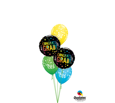 Congrats Grad! Confetti Classic Balloon Bouquet
