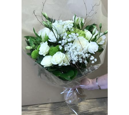 White and Green Hand-tied