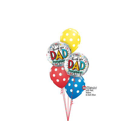 Thank You Dad Classic Confetti Balloon Bouquet