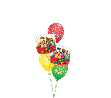 Super Mario Bros Birthday Classic Balloon Bouquet