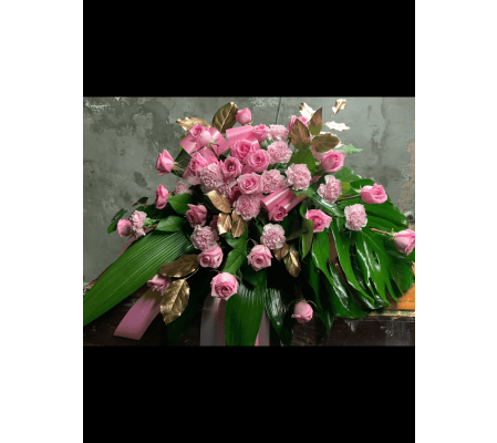 Garden Pink Casket Spray
