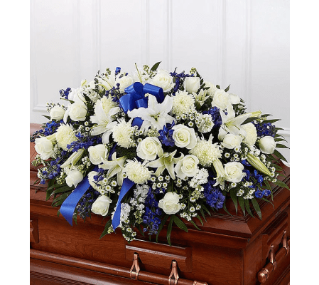 Rest in Blue Casket Spray