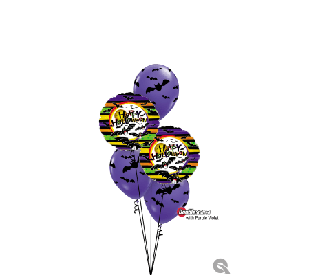 Halloween Bats Classic Confetti Balloon Bouquet