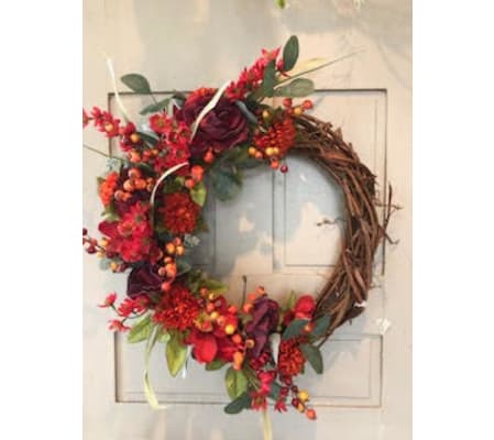 Beautiful and Burgundy Fall Silk Wreath