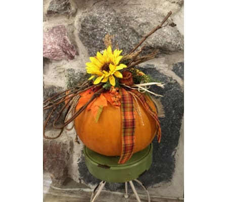 Pumpkin Arrangement with Artificial Florals