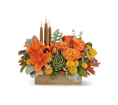 Fall Bamboo Garden Flower Arrangement by Teleflora