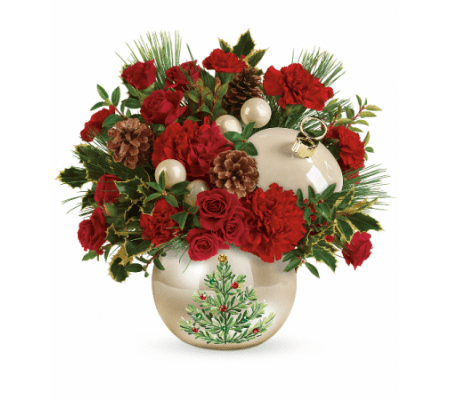 CLASSIC PEARL ORNAMENT BOUQUET CHRISTMAS ARRANGEMENT