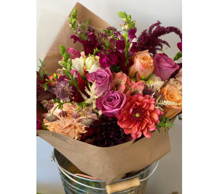 Designer's Choice Bouquet Peach & Mauve mix