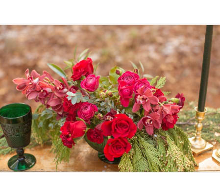 Foraged Floral Holiday Centerpiece Compote
