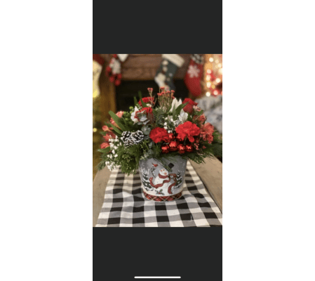 Snowman Christmas Tin