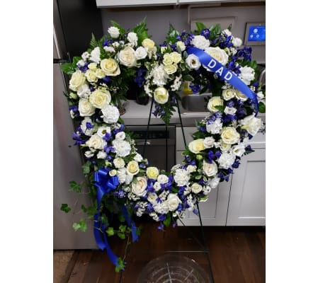 Royal Blue and White Open Heart