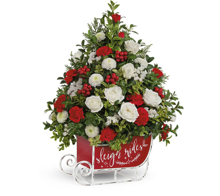 A Festive Sleigh Tree By Teleflora
