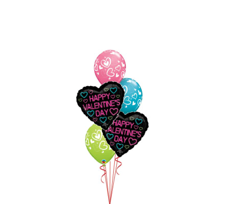 Neon Valentine Classic Balloon Bouquet