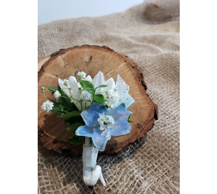 Touch of Blue Boutonniere