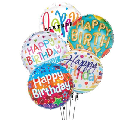 12 Assorted Mylar Birthday Balloons