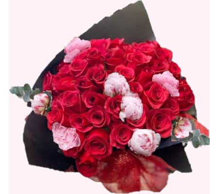 Peonies and Roses Wrapped