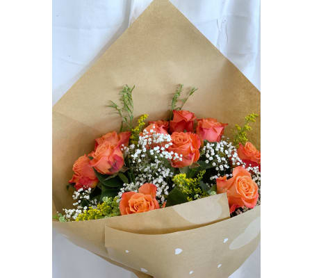 Orange Rose Wrapped (12/12 deluxe/24)