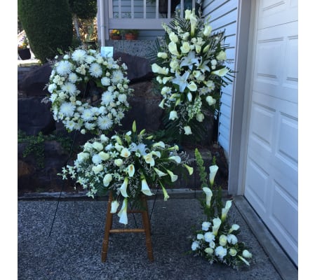 White funeral setting