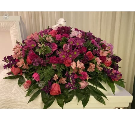 Hot Pink Casket Spray