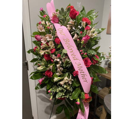 Our Beloved Mother in Pink Standing Spray