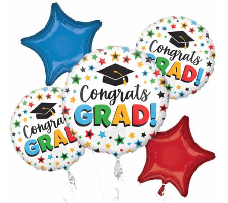 Multi Coloured Congrats Grad! Balloon Bouquet